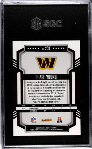 2023 Panini Score Football Chase Young Blue Artist's Proof SGC 9 /35 