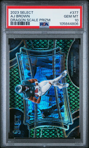 2023 Panini Select Aj Brown Dragon Scale Prizm /70 PSA 10 