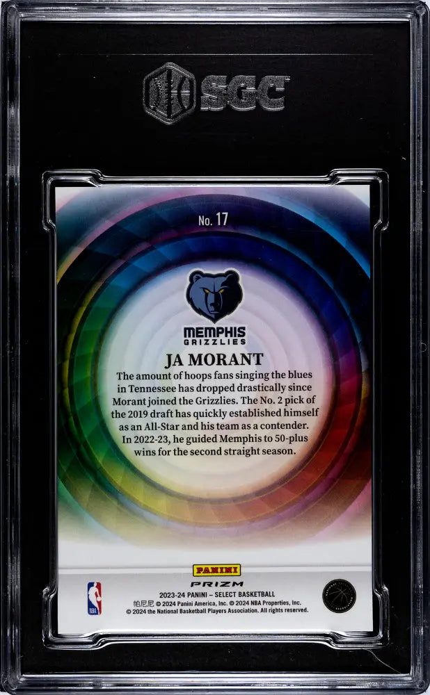 2023 Panini Select Basketball Ja Morant #17 Color Wheel SGC 9.5 SP 