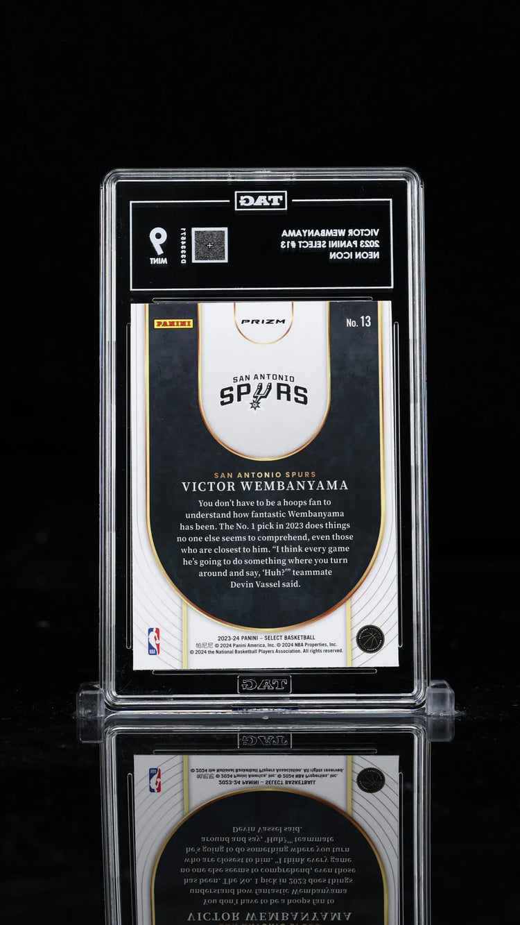 2023 Panini Select Basketball Victor Wembanyama RC Rookie Neon Icons TAG 9 