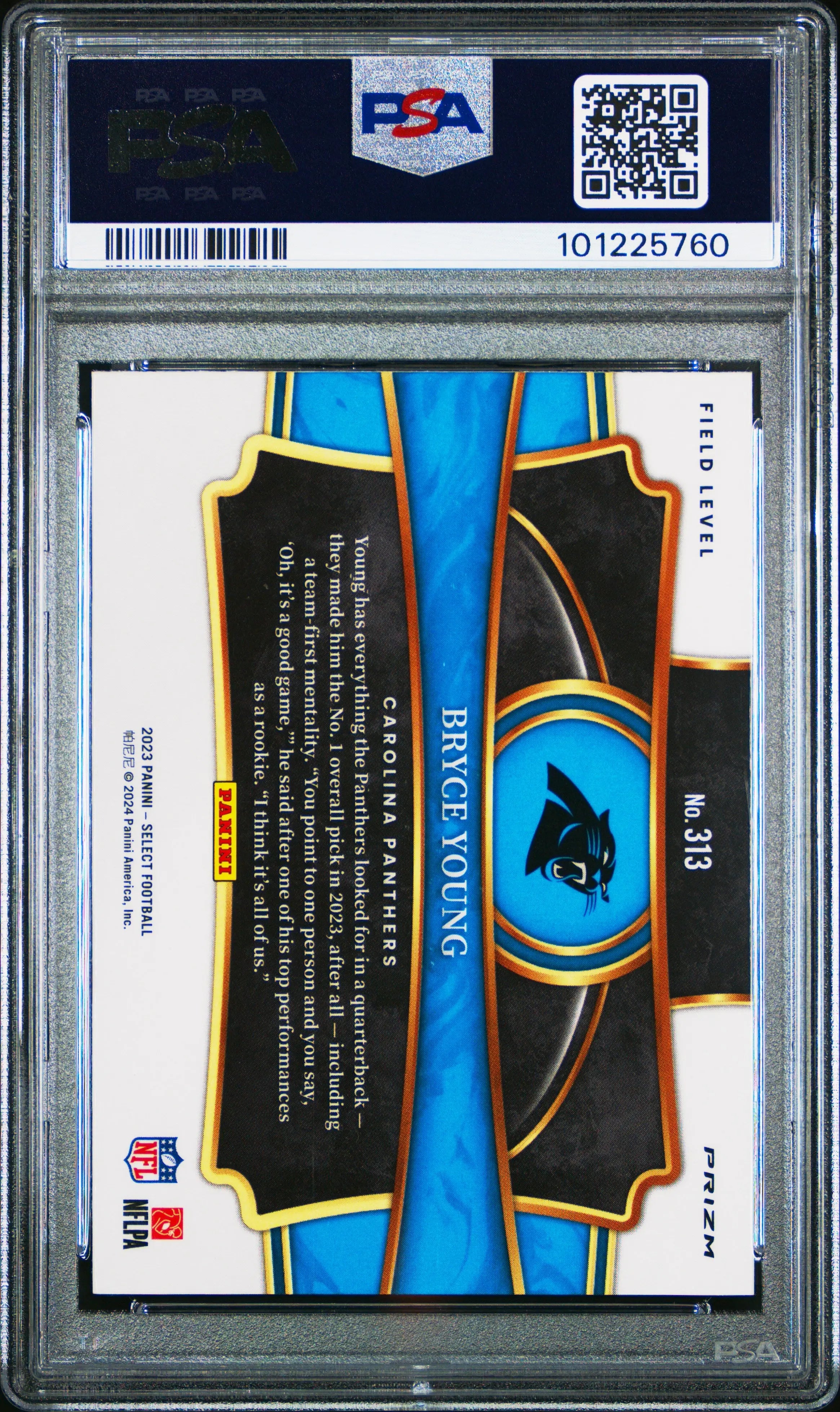 2023 Panini Select Bryce Young Rookie RC Zebra Prizm PSA 10 