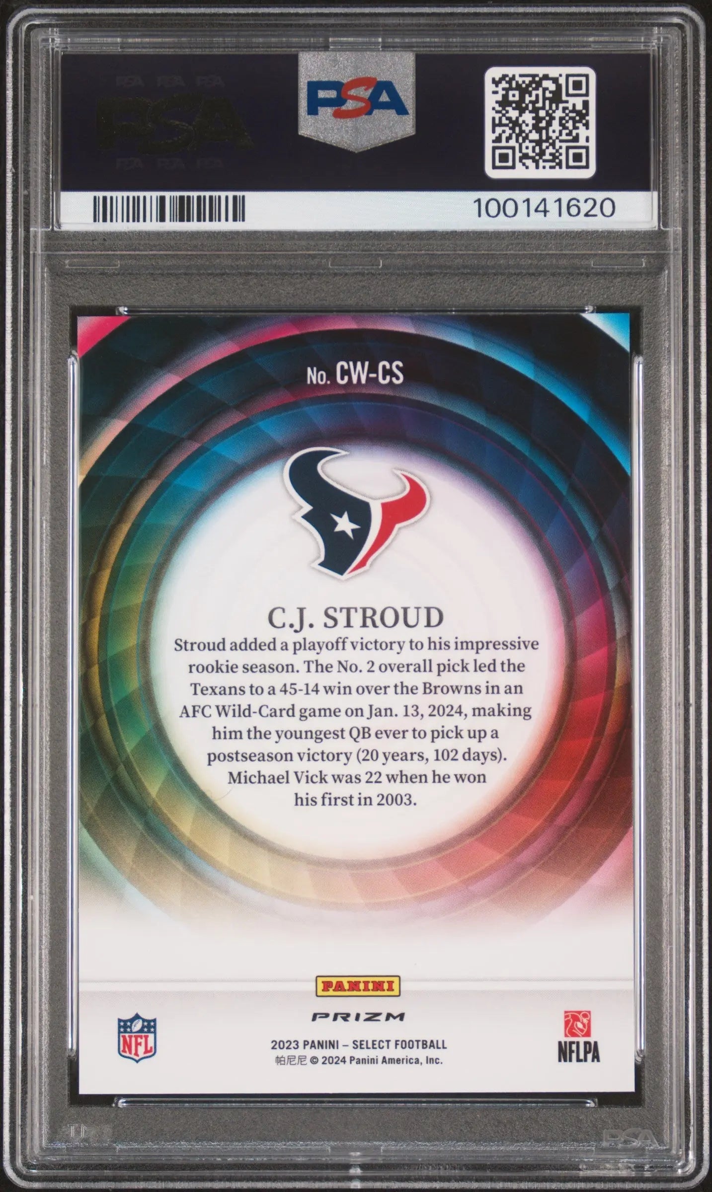 2023 Panini Select Football Color Wheel CJ Stroud RC Rookie PSA 10 