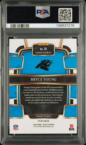 2023 Panini Select Football Rookie Bryce Young RC Blue Disco Prizm /25 PSA 10 