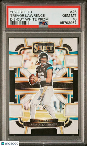 2023 Panini Select Football Trevor Lawrence Die Cut White Prizm PSA 10 /199 