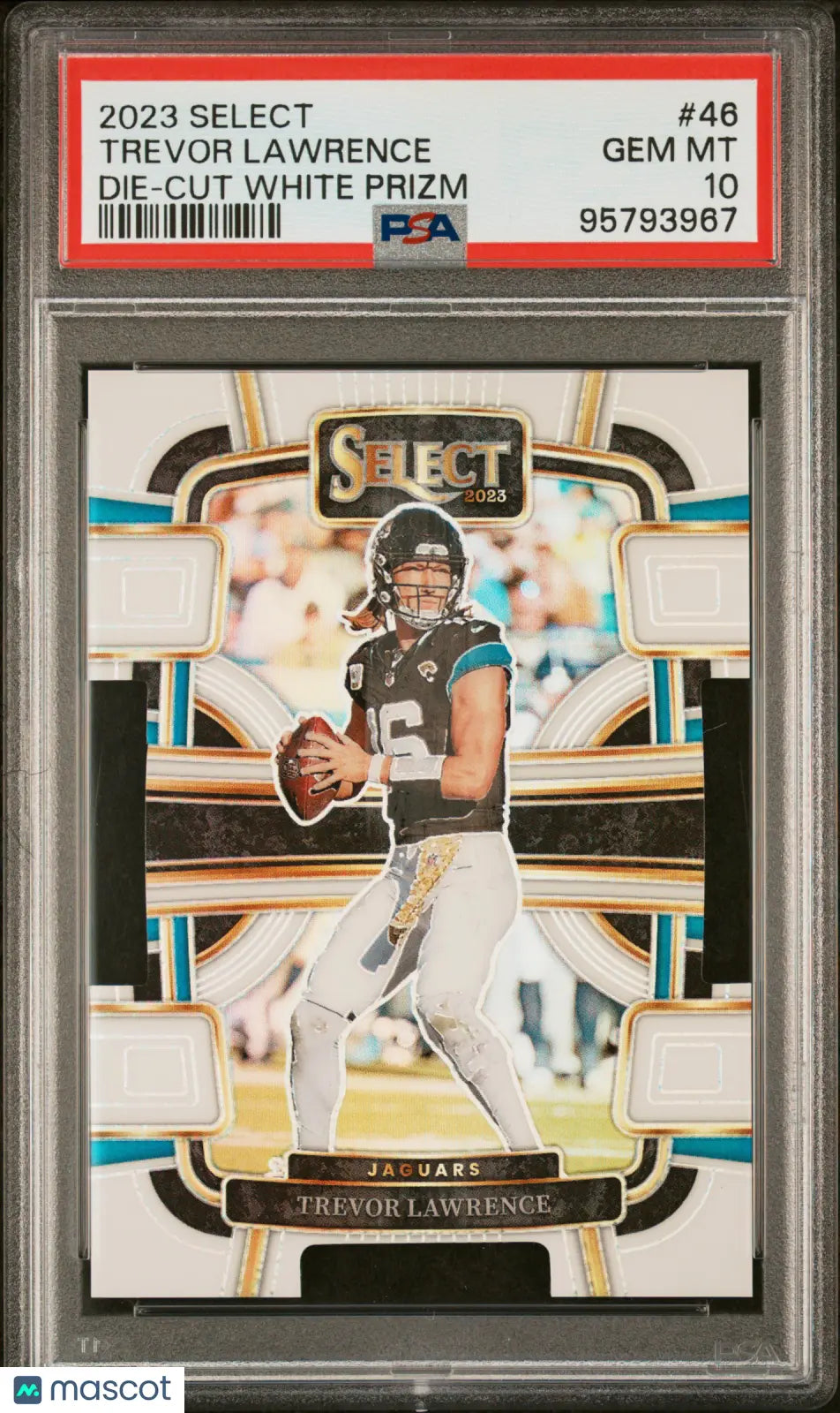 2023 Panini Select Football Trevor Lawrence Die Cut White Prizm PSA 10 /199 