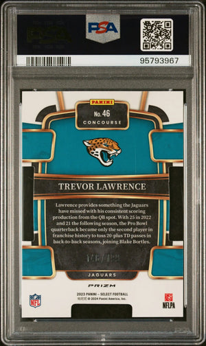 2023 Panini Select Football Trevor Lawrence Die Cut White Prizm PSA 10 /199 