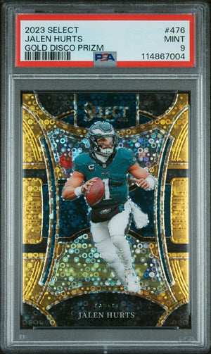 2023 Panini Select Jalen Hurts Gold Disco Prizm /10 PSA 9 
