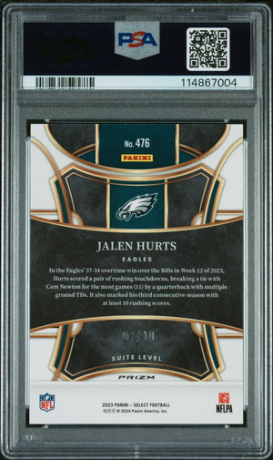 2023 Panini Select Jalen Hurts Gold Disco Prizm /10 PSA 9 