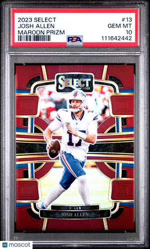 2023 Panini Select Josh Allen Maroon Prizm /149 PSA 10 
