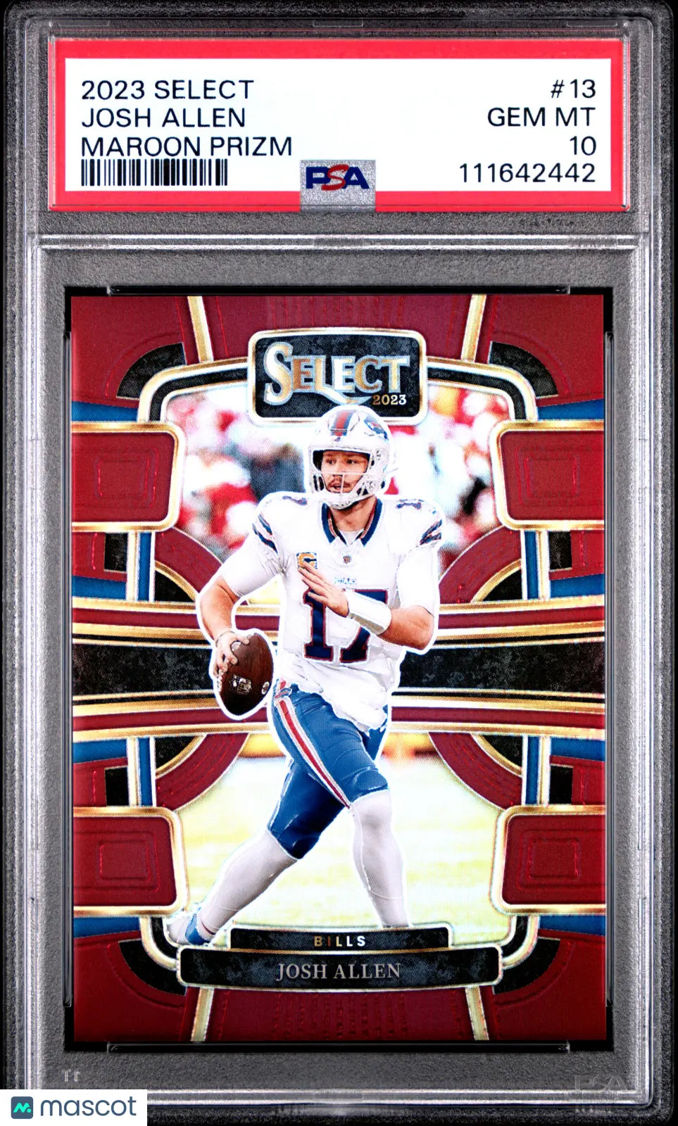 2023 Panini Select Josh Allen Maroon Prizm /149 PSA 10 