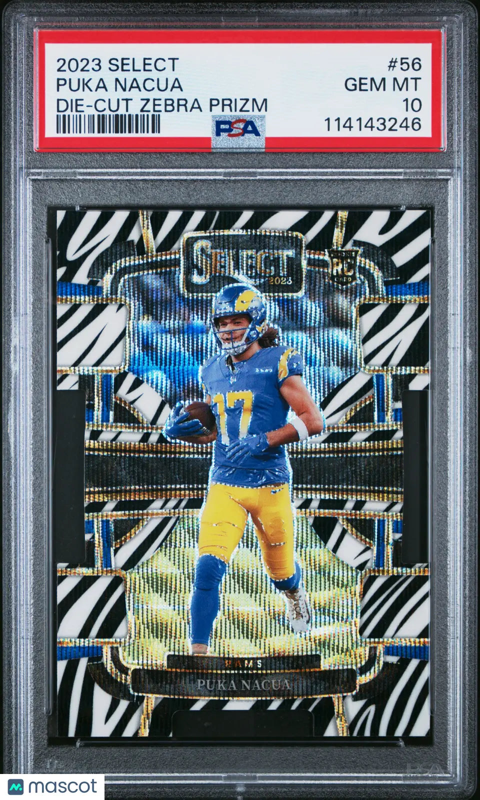Buy 2023 Panini Select Puka Nacua Zebra Prizm PSA 10 Card