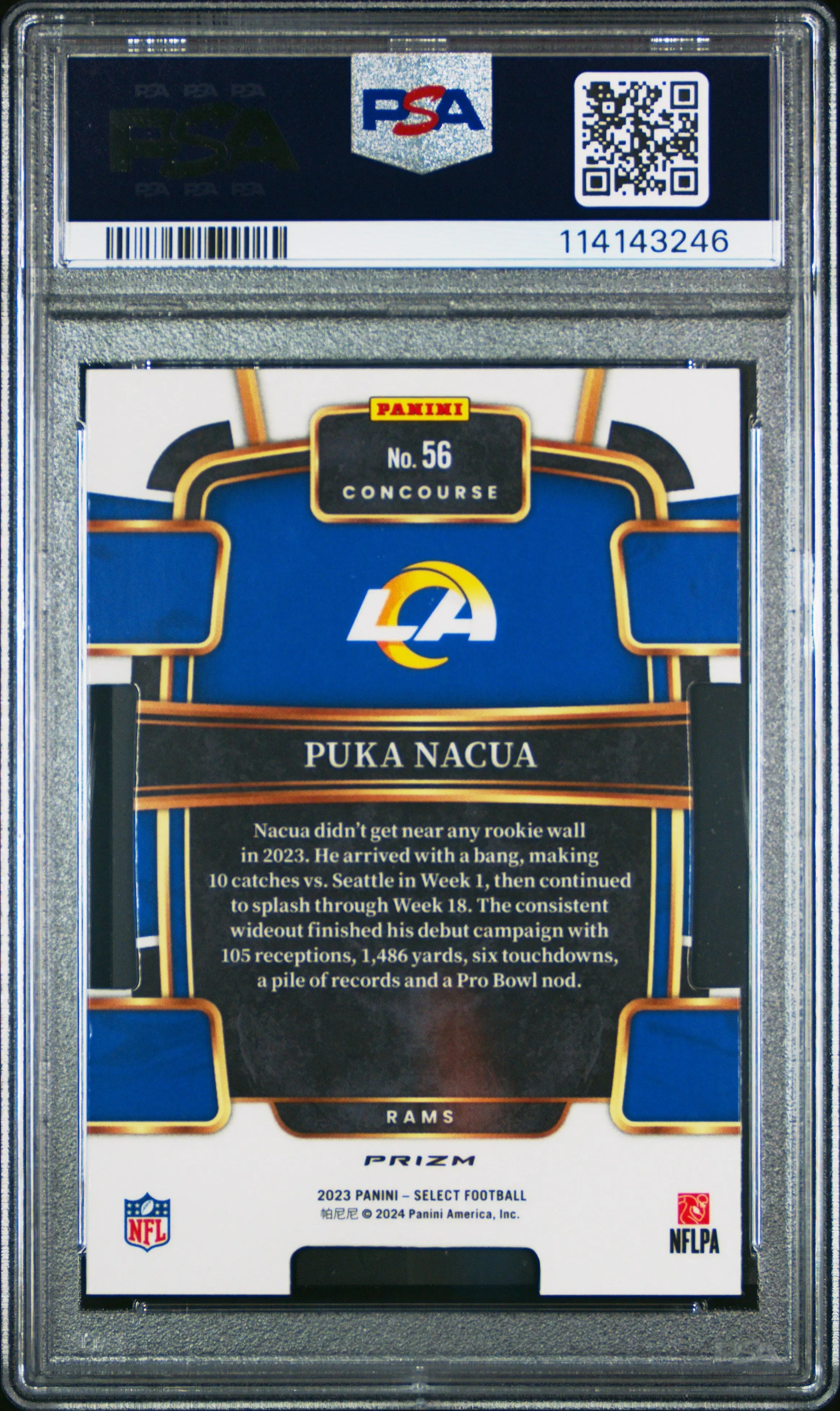 Buy 2023 Panini Select Puka Nacua Zebra Prizm PSA 10 Card