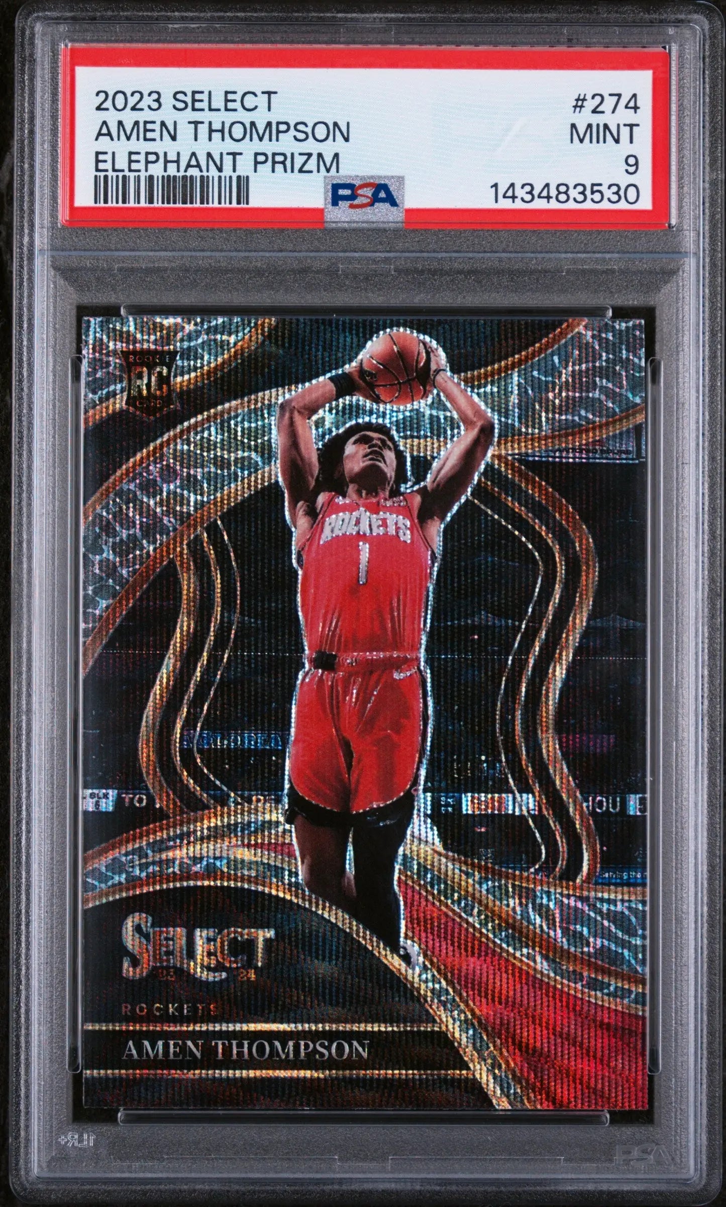 2023 Panini Select Rookie Amen Thompson  Elephant Prizm SP RC PSA 9 