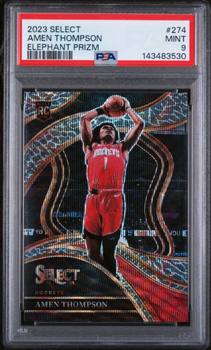 2023 Panini Select Rookie Amen Thompson  Elephant Prizm SP RC PSA 9 