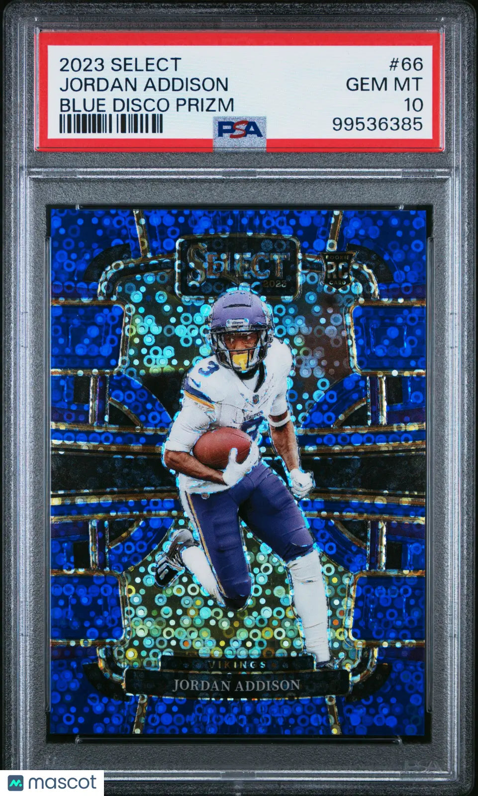 2023 Panini Select Rookie Jordan Addison Blue Disco Prizm /25 RC PSA 10 
