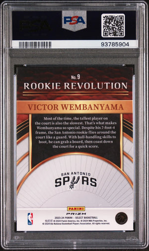 2023 Panini Select Rookie Revolution Victor Wembanyama Silver Prizm RC PSA 10 