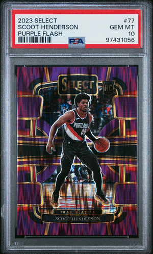 2023 Panini Select Rookie Scoot Henderson Purple Flash /175 RC PSA 10 