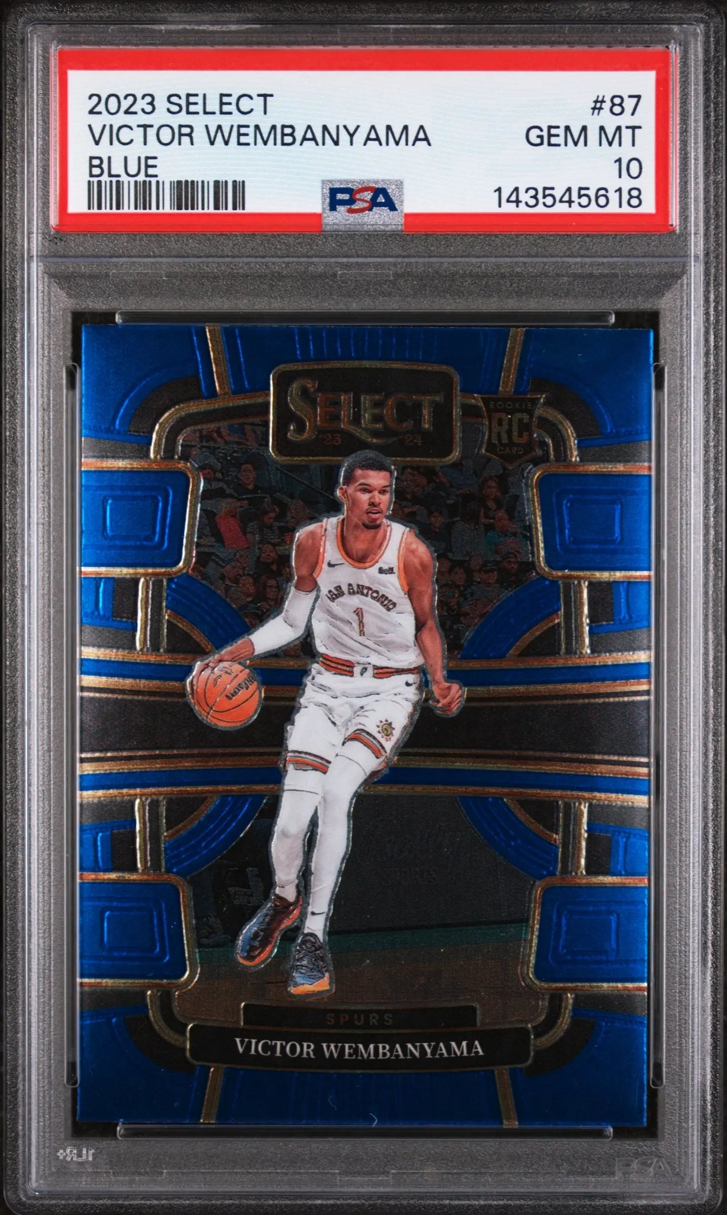 2023 Panini Select Rookie Victor Wembanyama  Blue Prizm RC PSA 10 