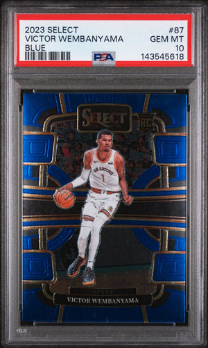 2023 Panini Select Rookie Victor Wembanyama  Blue Prizm RC PSA 10 