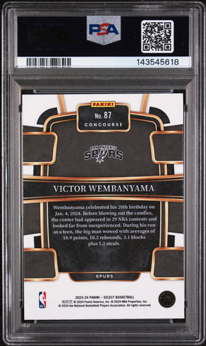 2023 Panini Select Rookie Victor Wembanyama  Blue Prizm RC PSA 10 