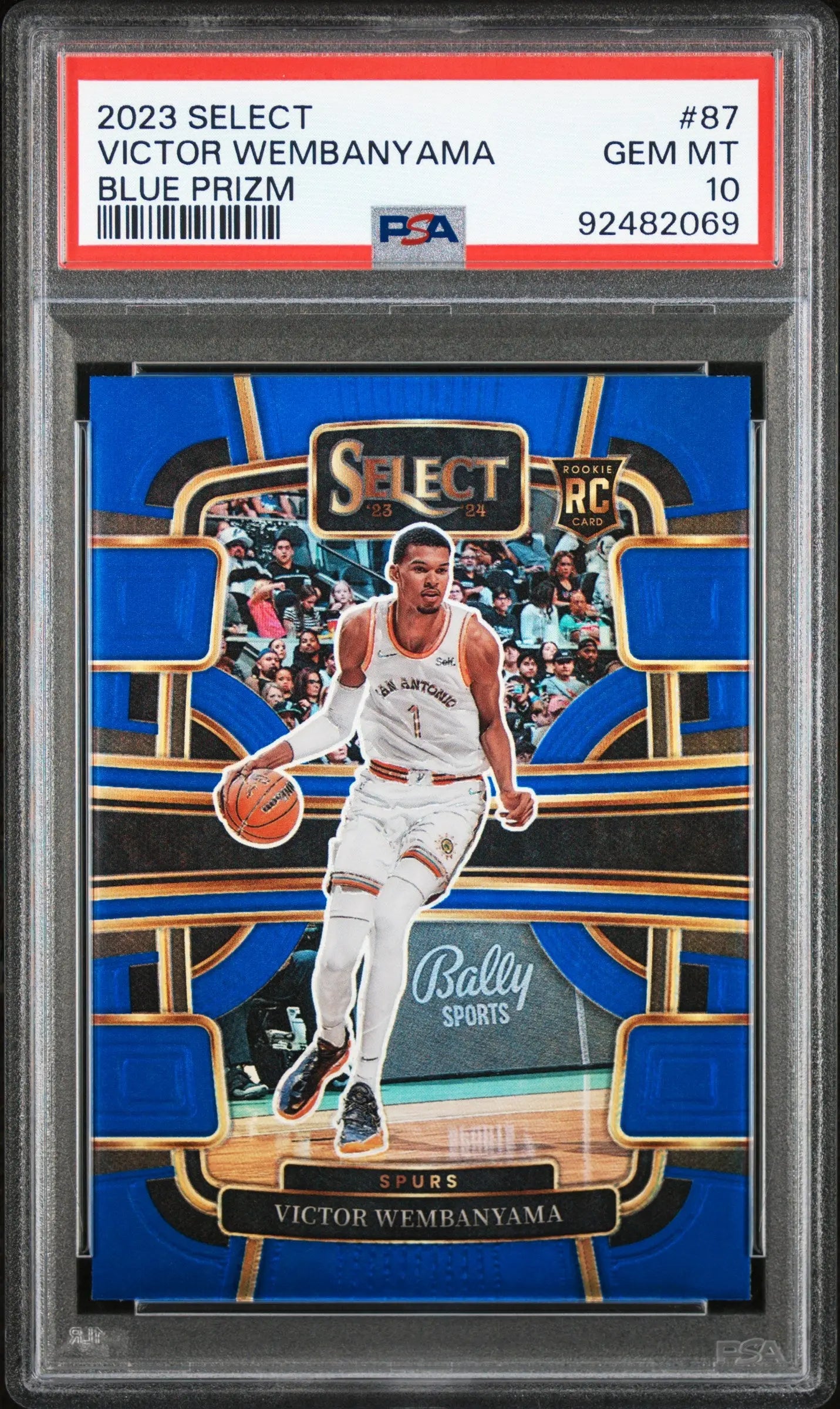 2023 Panini Select Rookie Victor Wembanyama Blue Prizm RC PSA 10 