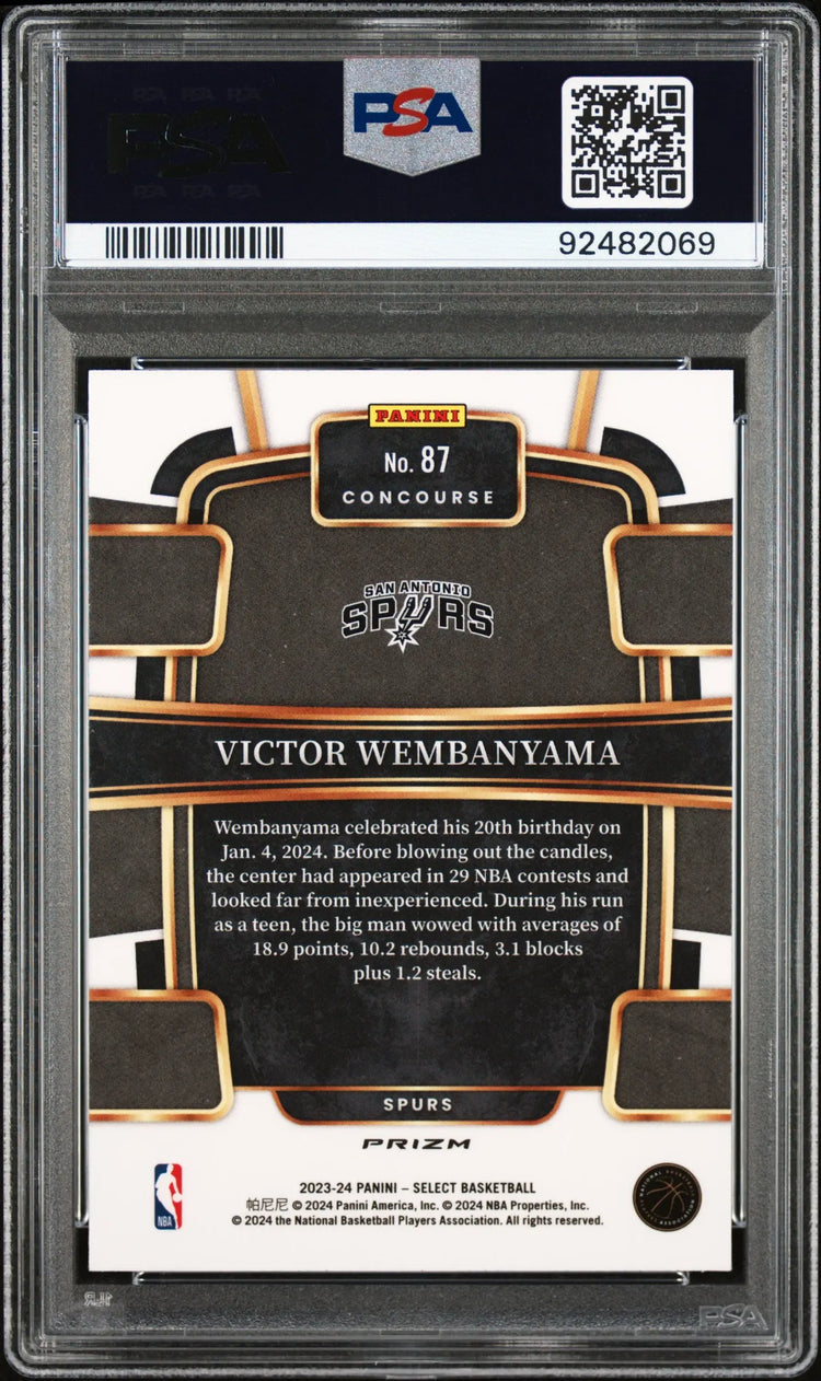 2023 Panini Select Rookie Victor Wembanyama Blue Prizm RC PSA 10 