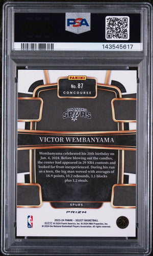 2023 Panini Select Rookie Victor Wembanyama  Blue Prizm RC PSA 9 