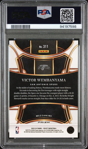 2023 Panini Select Rookie Victor Wembanyama RC Tectonic PSA 10 