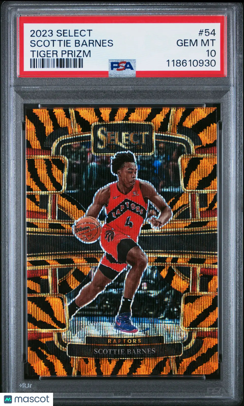 2023 Panini Select Scottie Barnes #54 Tiger Prizm PSA 10 