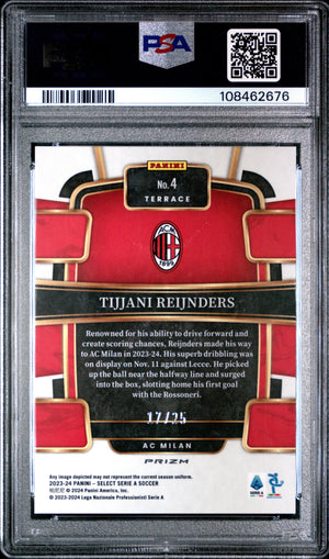 2023 Panini Select Serie A Tijjani Reijnders RC Rookie Tie Dye Prizm PSA 10 /25 
