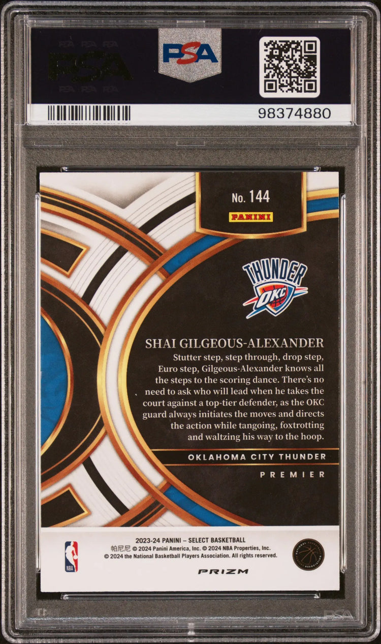 2023 Panini Select Shai Gilgeous-Alexander Tiger Prizm PSA 9 