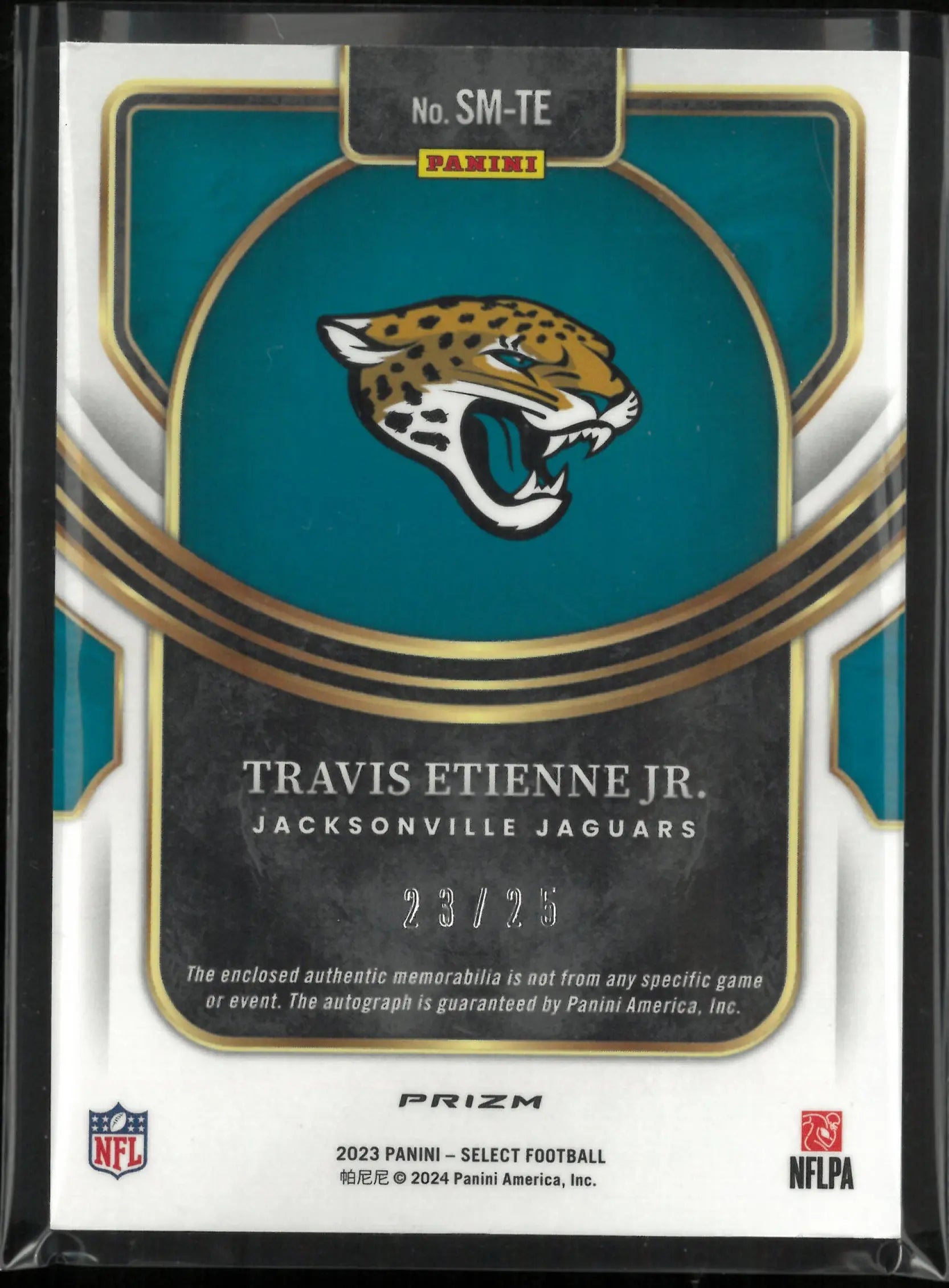 2023 Panini Select Travis Etienne JR. Autograph Patch Tie-Die Prizm Auto /25 