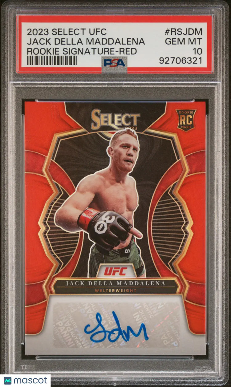 2023 Panini Select UFC Rookie Signatures Jack Della Maddalena #RSJDM Red PSA 10 