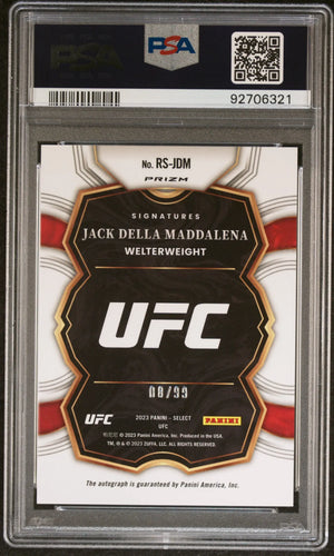 2023 Panini Select UFC Rookie Signatures Jack Della Maddalena #RSJDM Red PSA 10 