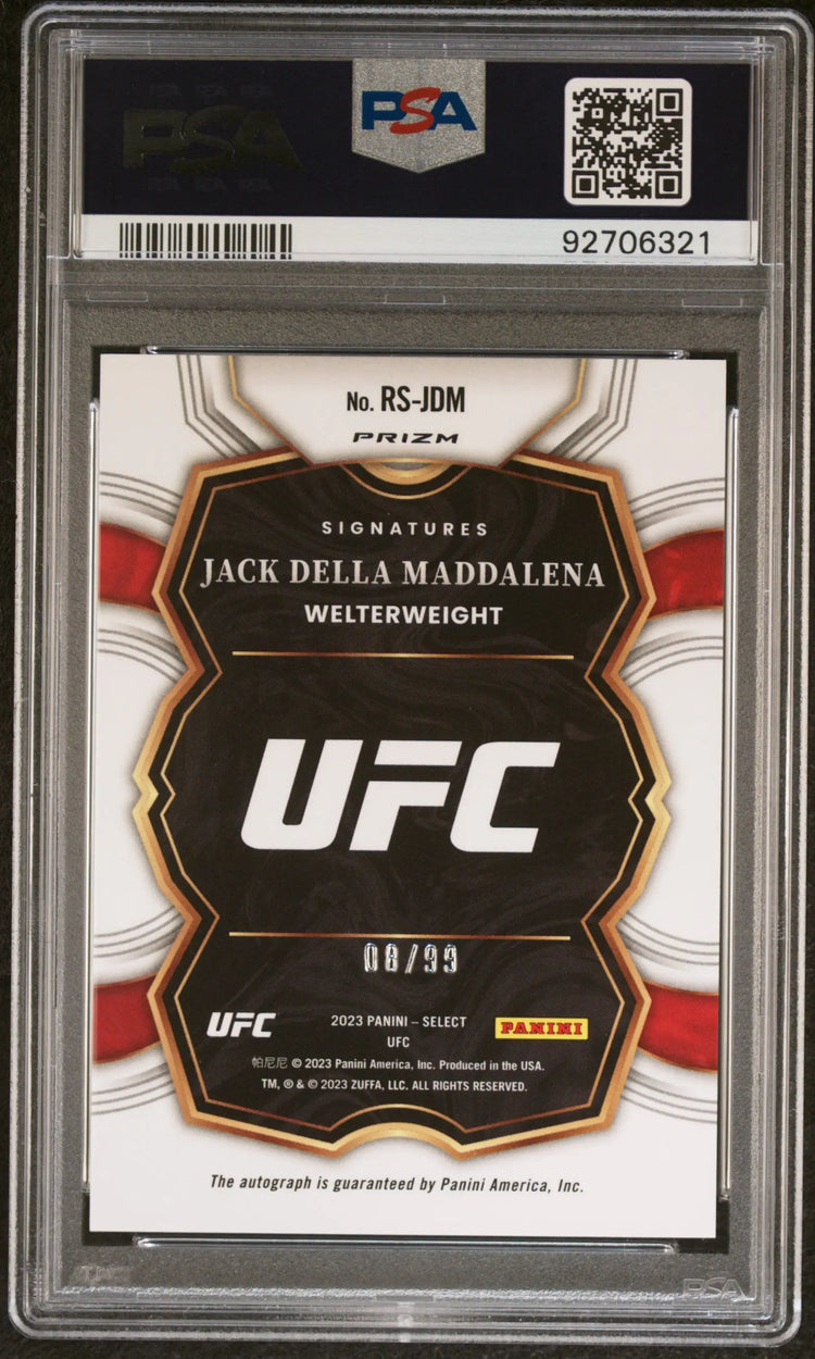 2023 Panini Select UFC Rookie Signatures Jack Della Maddalena #RSJDM Red PSA 10 