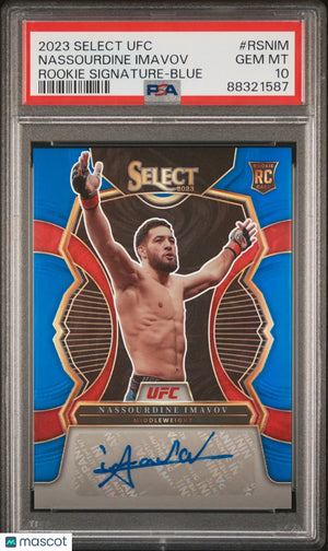 2023 Panini Select UFC Rookie Signatures Nassourdine Imavov #RSNIM Blue PSA 10 
