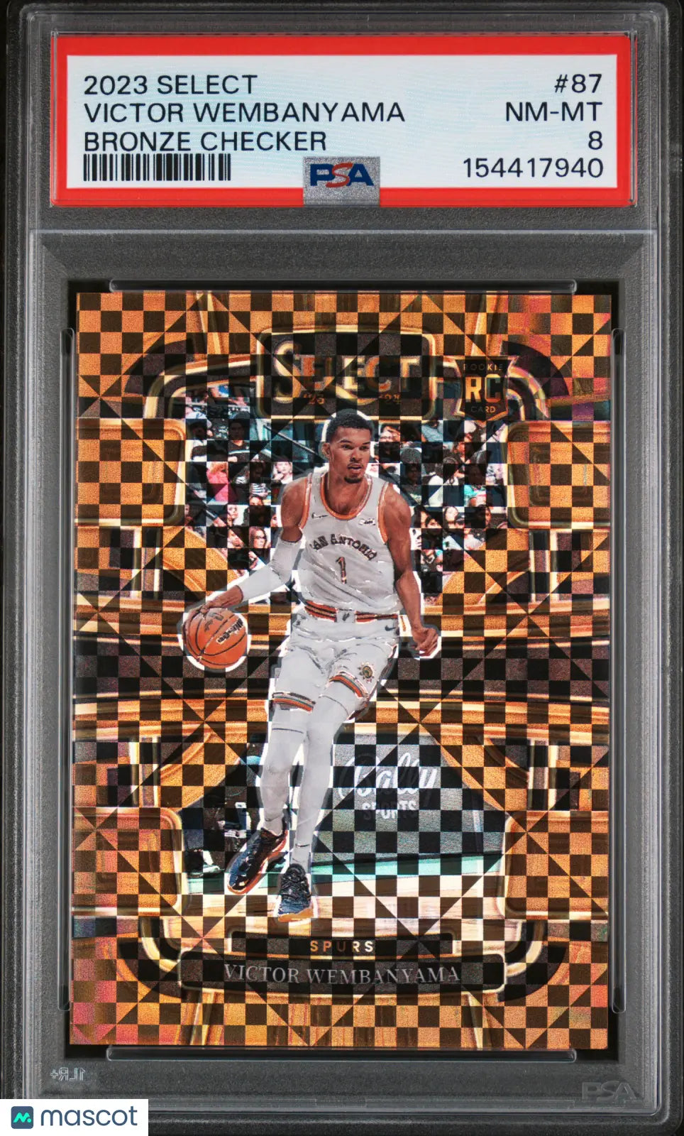 2023 Panini Select Victor Wembanyama RC Rookie Bronze Checker PSA 8 /49 