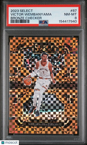 2023 Panini Select Victor Wembanyama RC Rookie Bronze Checker PSA 8 /49 