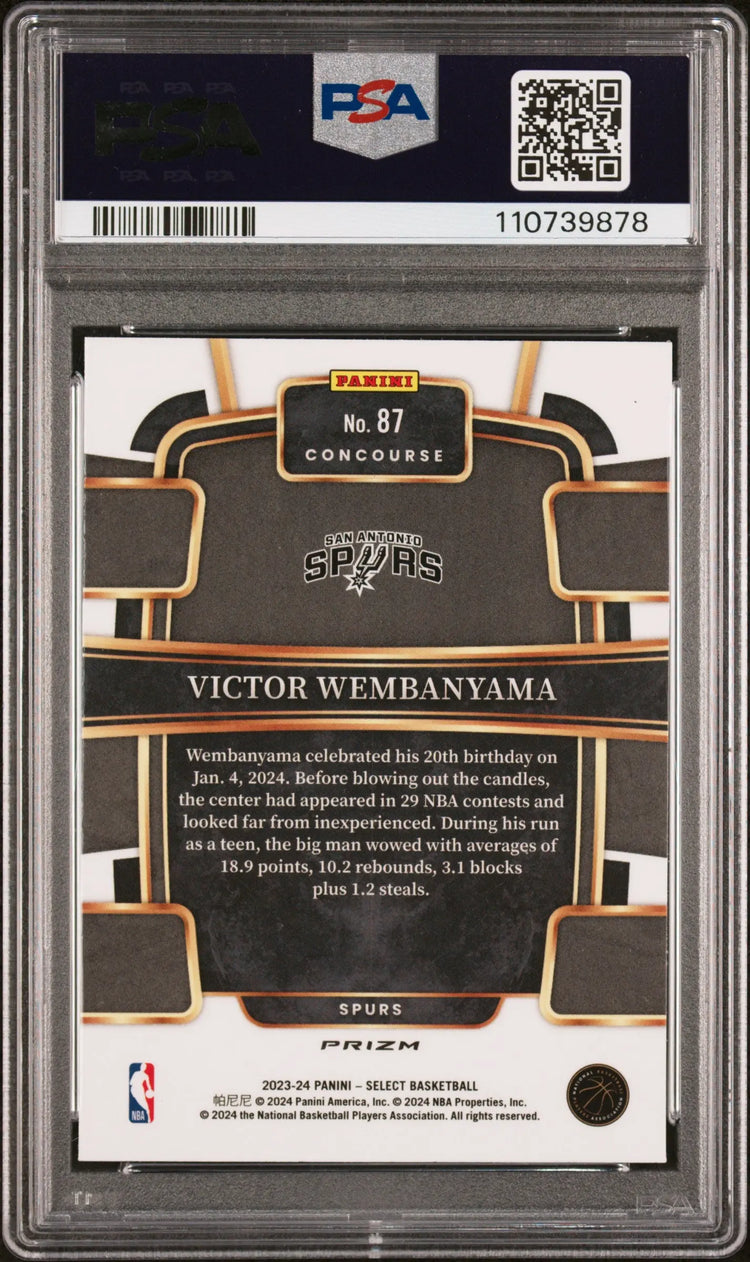 2023 Panini Select Victor Wembanyama RC Rookie  #87 Tectonic PSA 10 