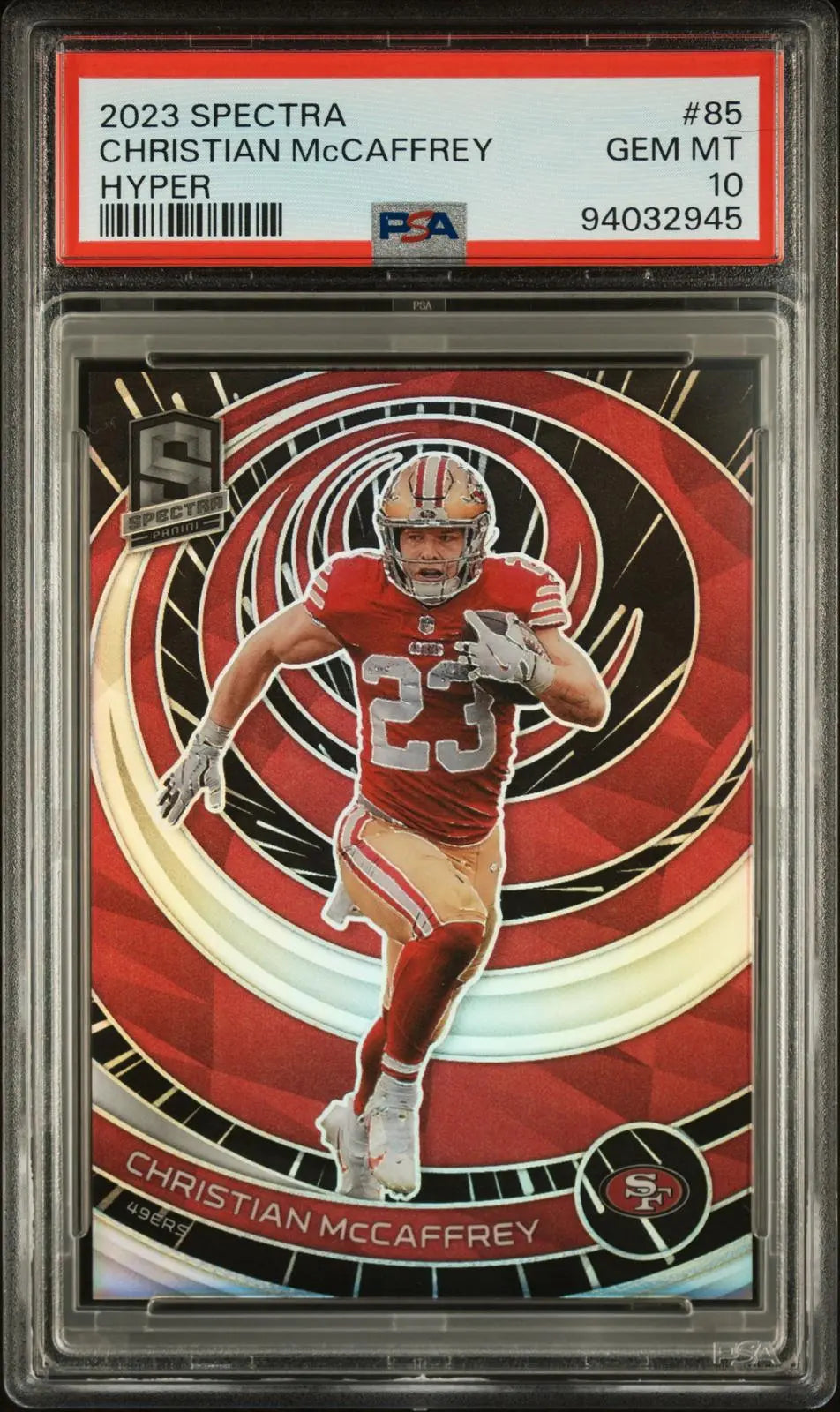 2023 Panini Spectra Christian Mccaffrey Hyper PSA 10 