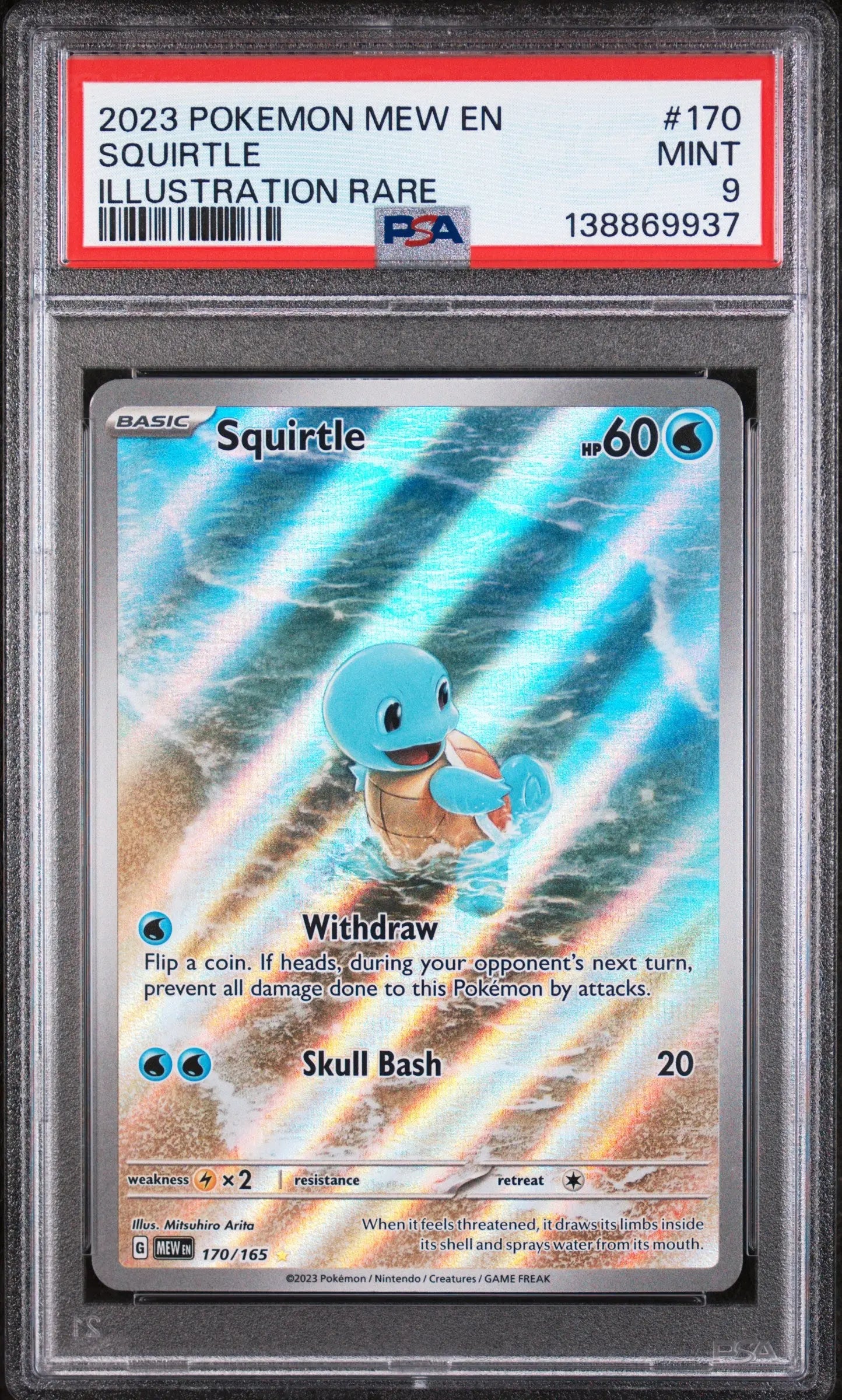 2023 Pokemon 151 Squirtle Illustration Rare 170/165 PSA 9 (A) 