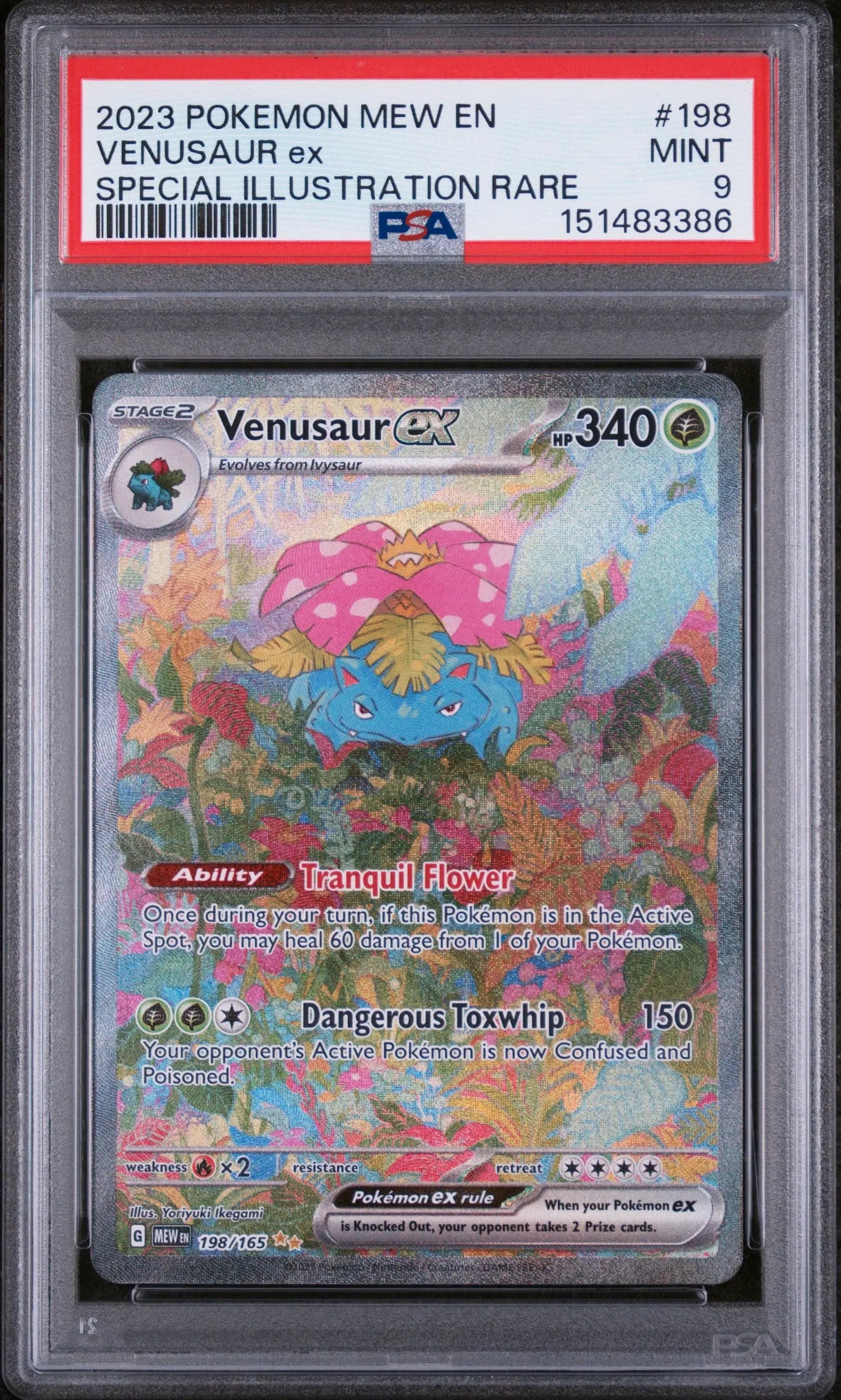 2023 Pokemon 151 Venusaur Ex Special Illustration Rare 198/165 PSA 9 (A) 