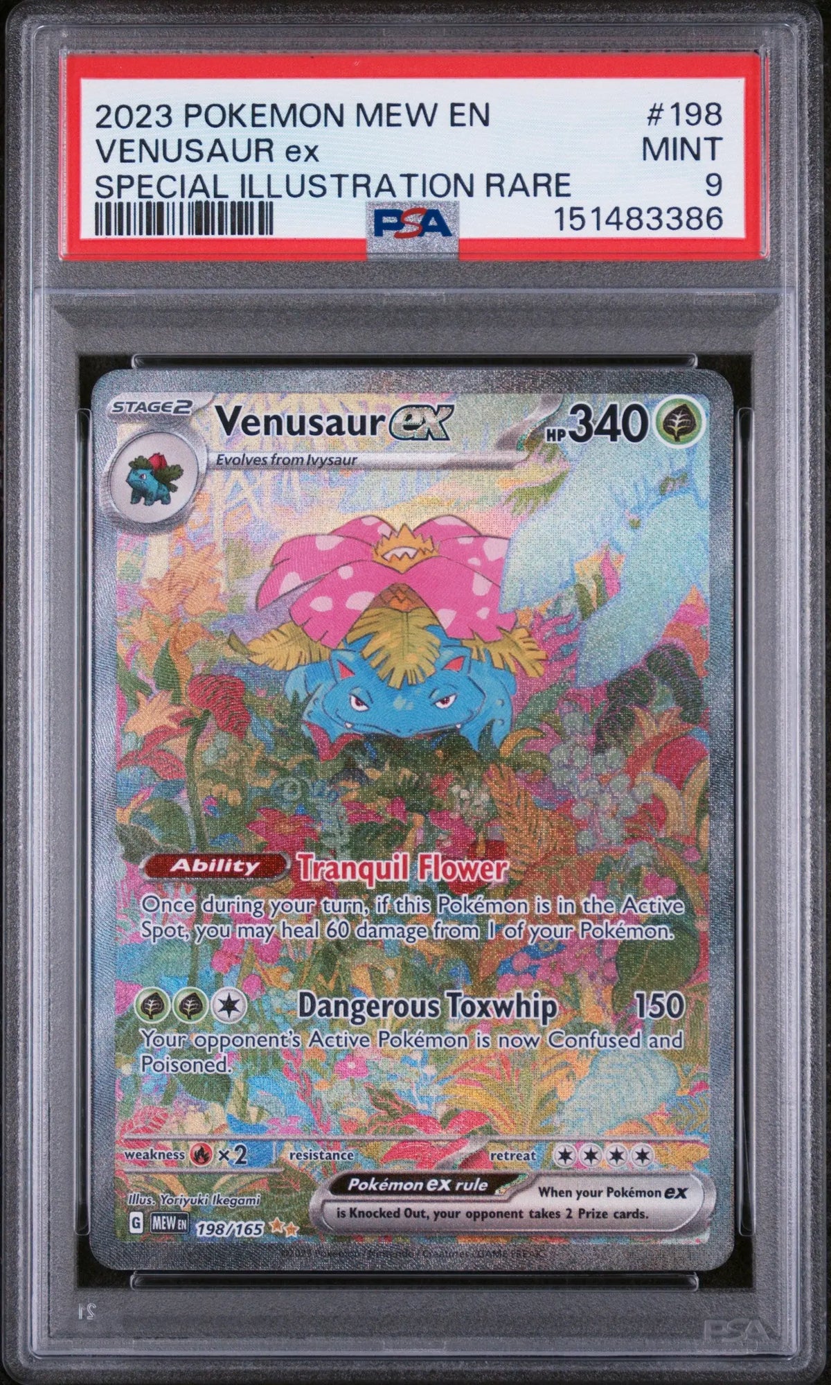 2023 Pokemon 151 Venusaur Ex Special Illustration Rare 198/165 PSA 9 (A) 