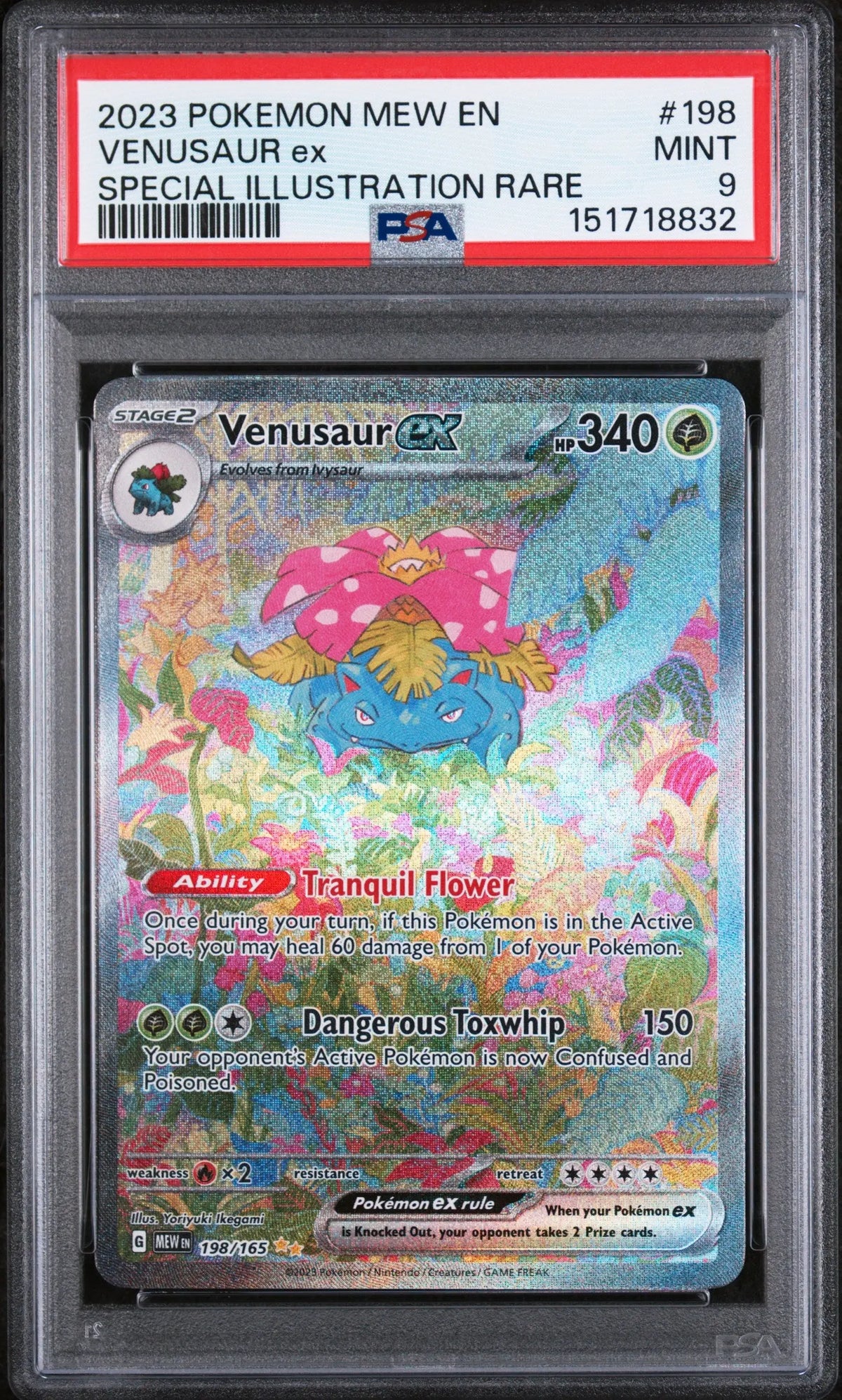 2023 Pokemon 151 Venusaur Ex Special Illustration Rare 198/165 PSA 9 (B) 