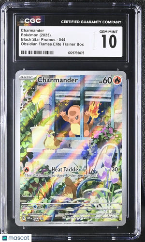 2023 Pokemon Black Star Promo Charmander Obsidian Flames Elite Trainer Box CGC10 