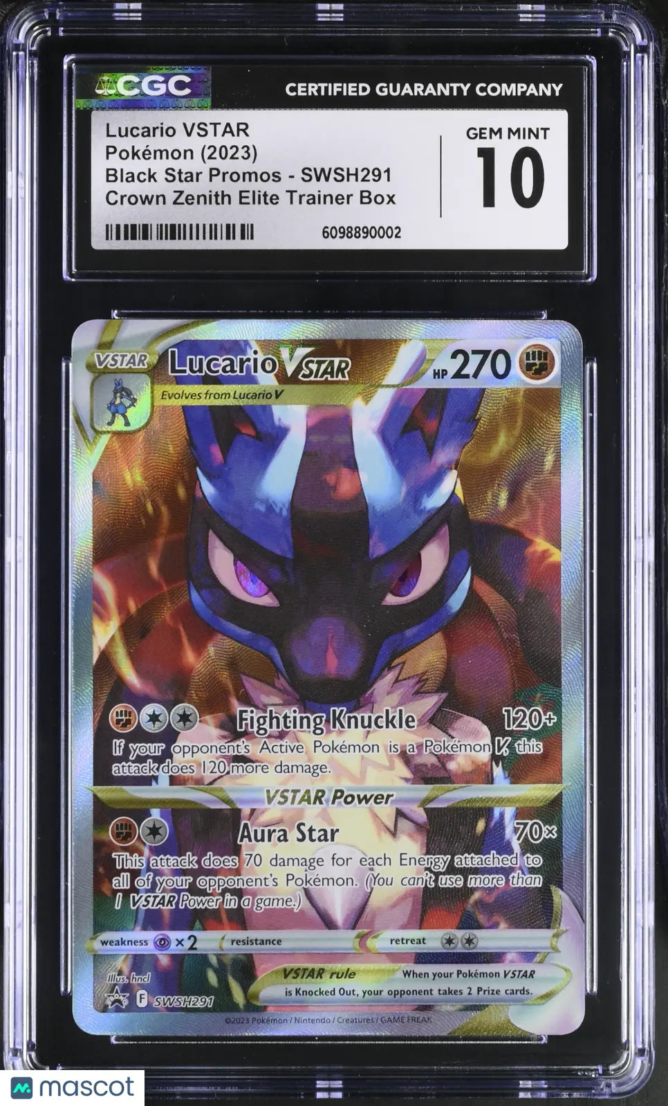 2023 Pokemon Black Star Promos Lucario VSTAR Crown Zenith ETB Promo CGC 10 