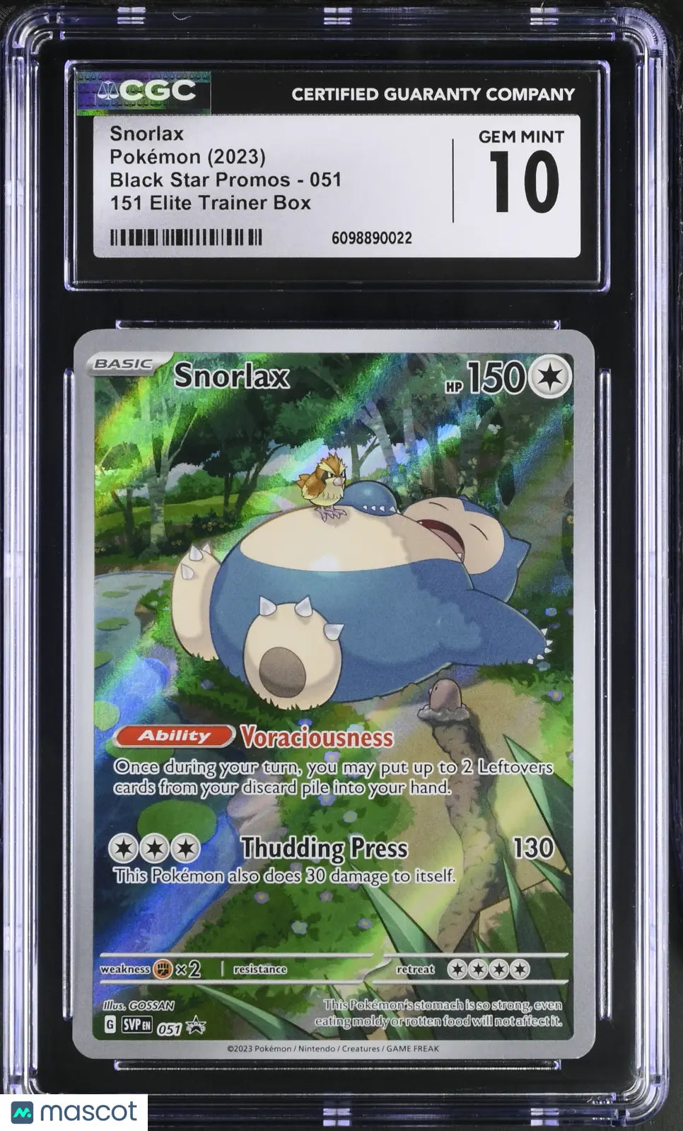 2023 Pokemon Black Star Promos Snorlax 151 Elite Trainer Box CGC 10 #051 