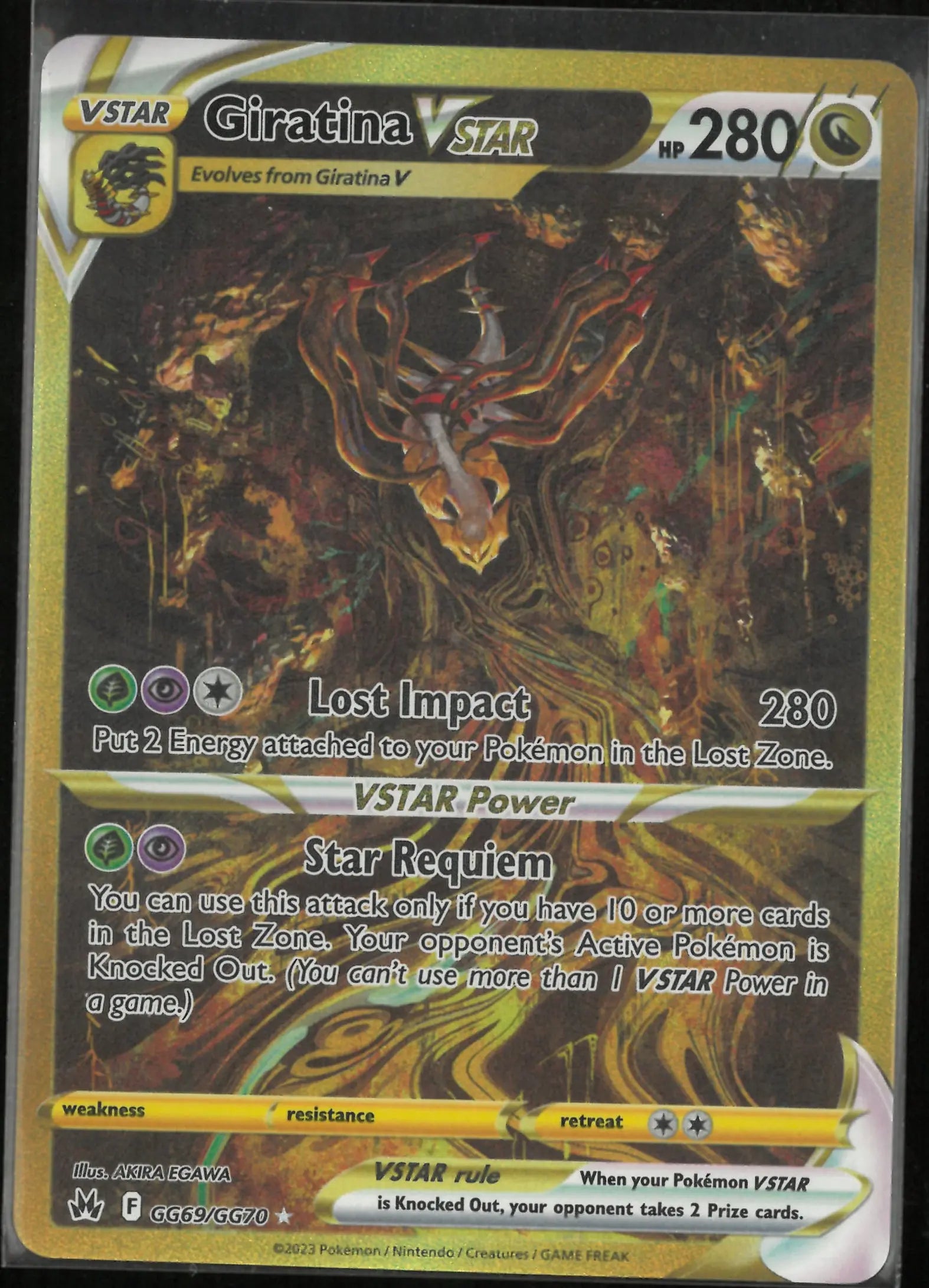 2023 Pokemon Crown Zenith Galarian Gallery Giratina VStar Secret Rare GG69/GG70 
