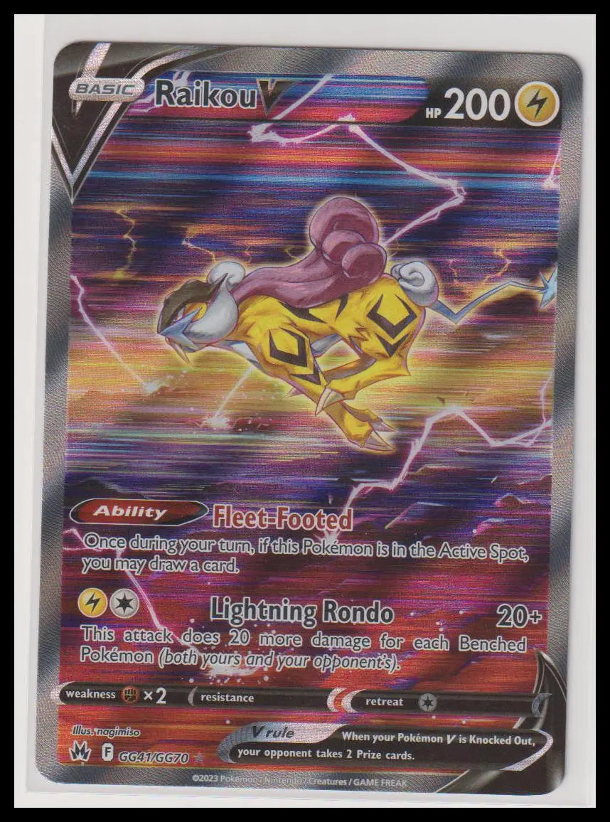 2023 Pokemon Crown Zenith Raikou V GG41/GG70 