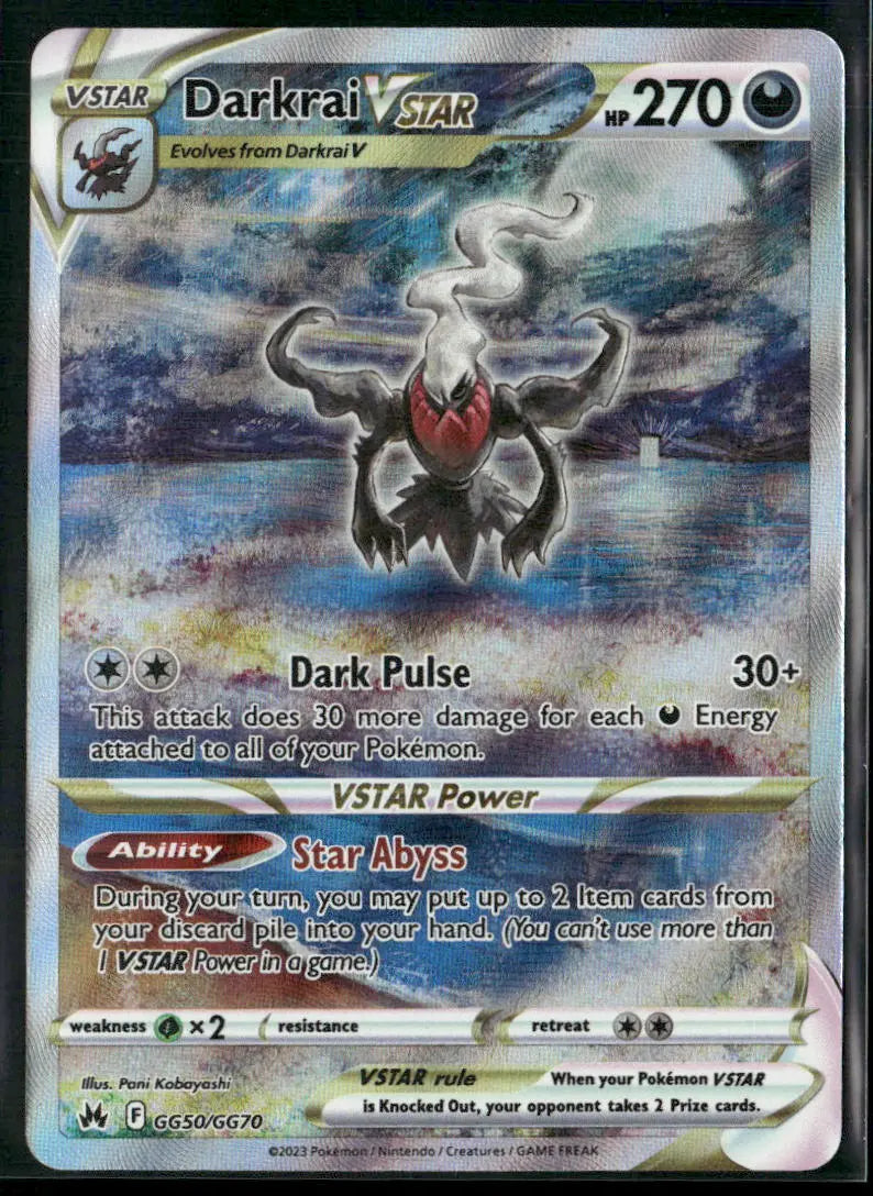 2023 Pokemon Crown Zenith: Galarian Gallery Darkrai VSTAR GG50/GG70 